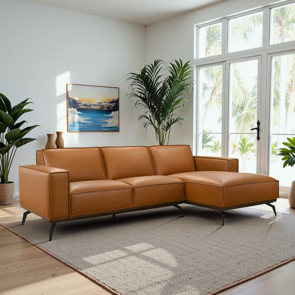 Bethany Mid-Century Modern L-Shaped Sectional Sofa & Chaise