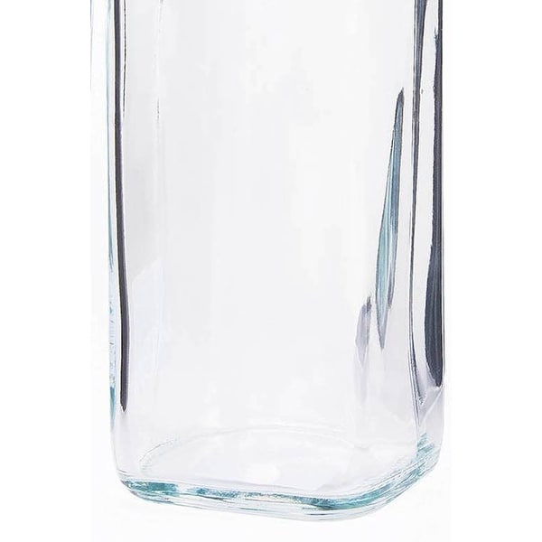 Amici Home Italian Igloo Quadra Medium Glass Pitcher, White Plastic Lid,  Dishwasher Safe , 17-Ounce