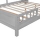 preview thumbnail 11 of 10, Classic Full Size Platform Kids Bed Frame with LED Light, Multi-functional Storage Headboard and Safety Guardrail, Antique Grey