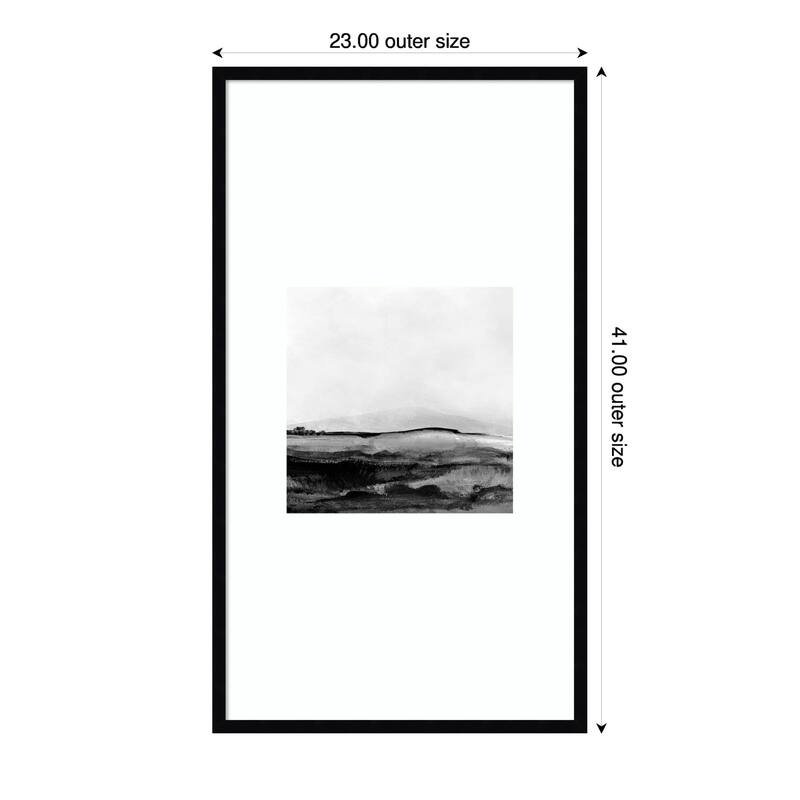 Mono Landscape No. 1 by Dan Hobday Wood Framed Wall Art Print - Svelte Noir Black
