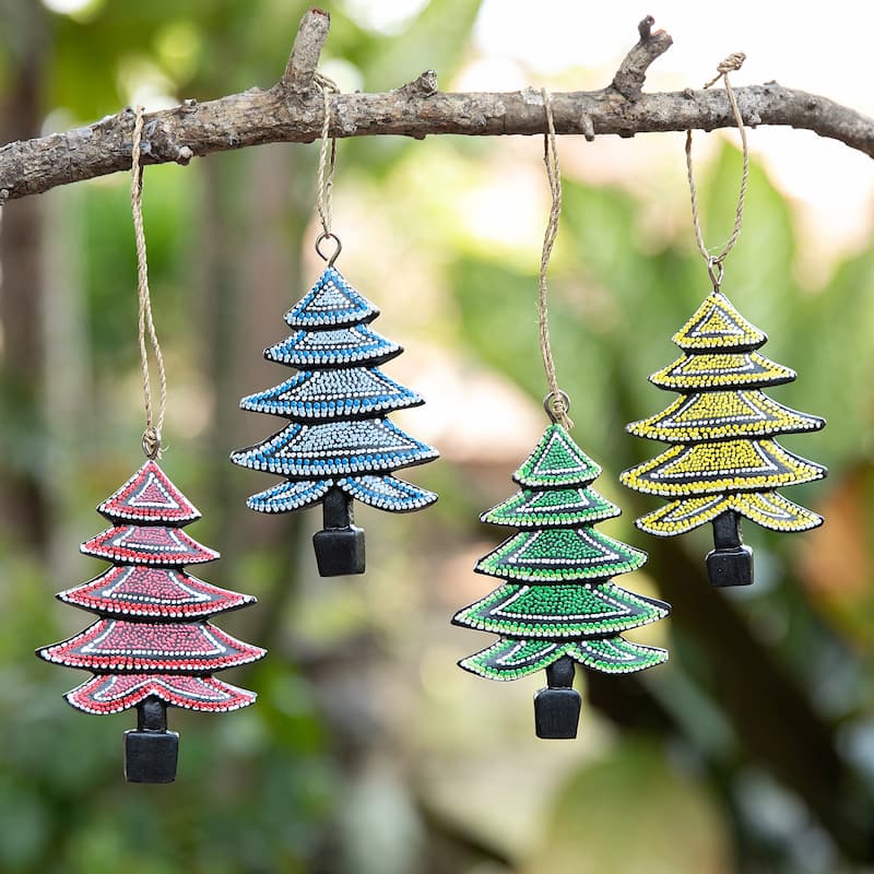 Novica Handmade Islands Forest Wood Ornaments (Set Of 4)
