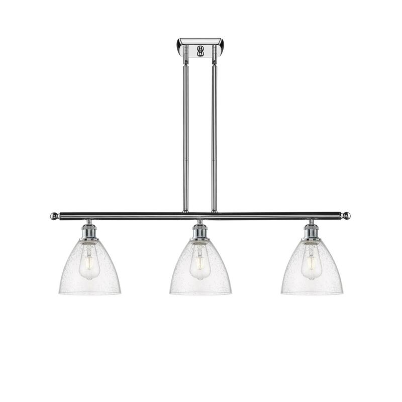 Innovations Lighting 516-3I-11-36 Bristol Linear Bristol Glass 3 Light - Polished Chrome / Seedy