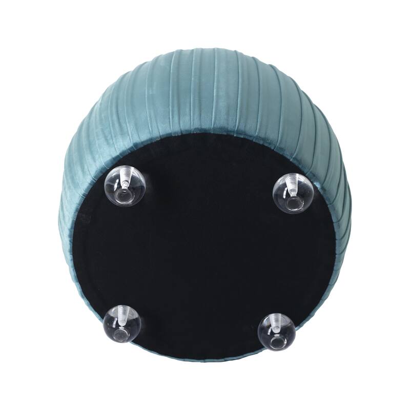 Backless Storage Stool with Velvet Upholstery