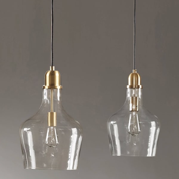 INK IVY Auburn Bell Shaped Hanging Glass Pendant Light On Sale Bed Bath Beyond 17292442