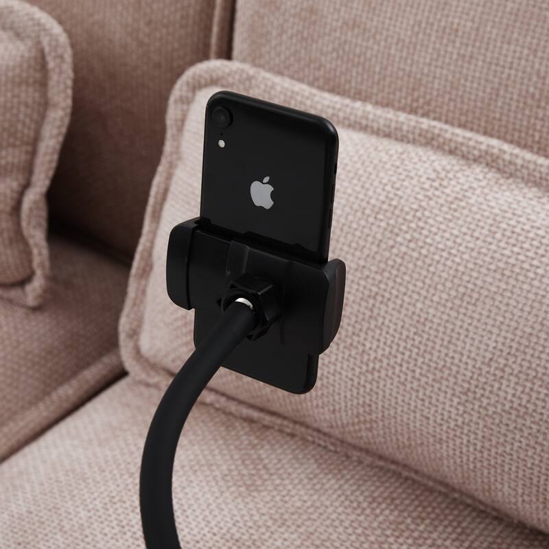 Chenille U-shape Sectional Sofa with Chaise and Storage Ottoman, Modular Couch with USB/Type-C Ports, Side Pockets, Phone Holder