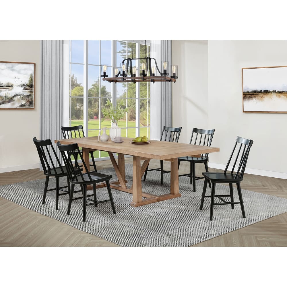 Middleton Extension Leaf Dining Set Brown and Black