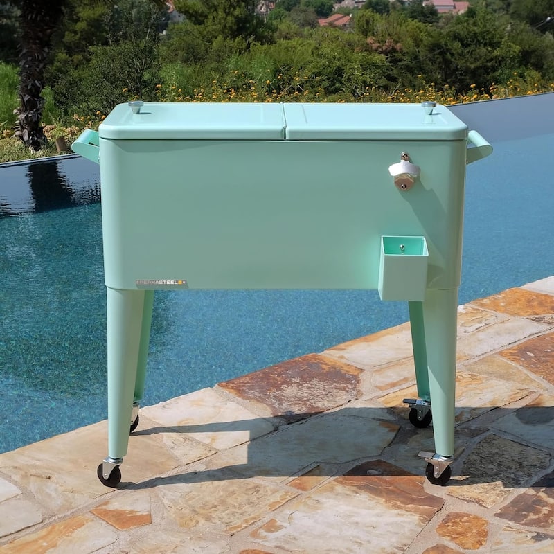 Permasteel 80-Qt Classic Outdoor Rolling Patio Cooler with Wheels