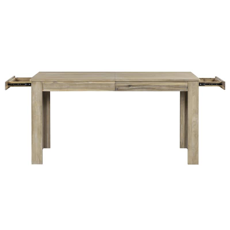 7-Piece Wooden Dining Table Set with 12" Leaf