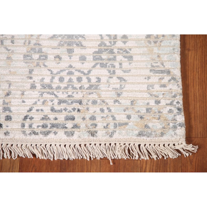 All-Over Modern Abstract Oriental Accent Rug Handmade Wool Carpet - 3'11"x 5'9"