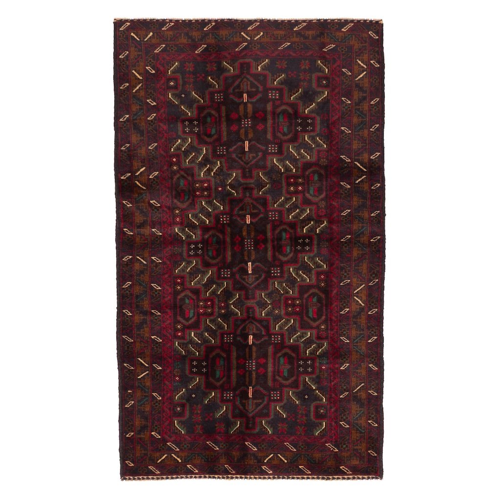 ECARPETGALLERY Hand-knotted Teimani Dark Navy Wool Rug - 3'8 x 6'6