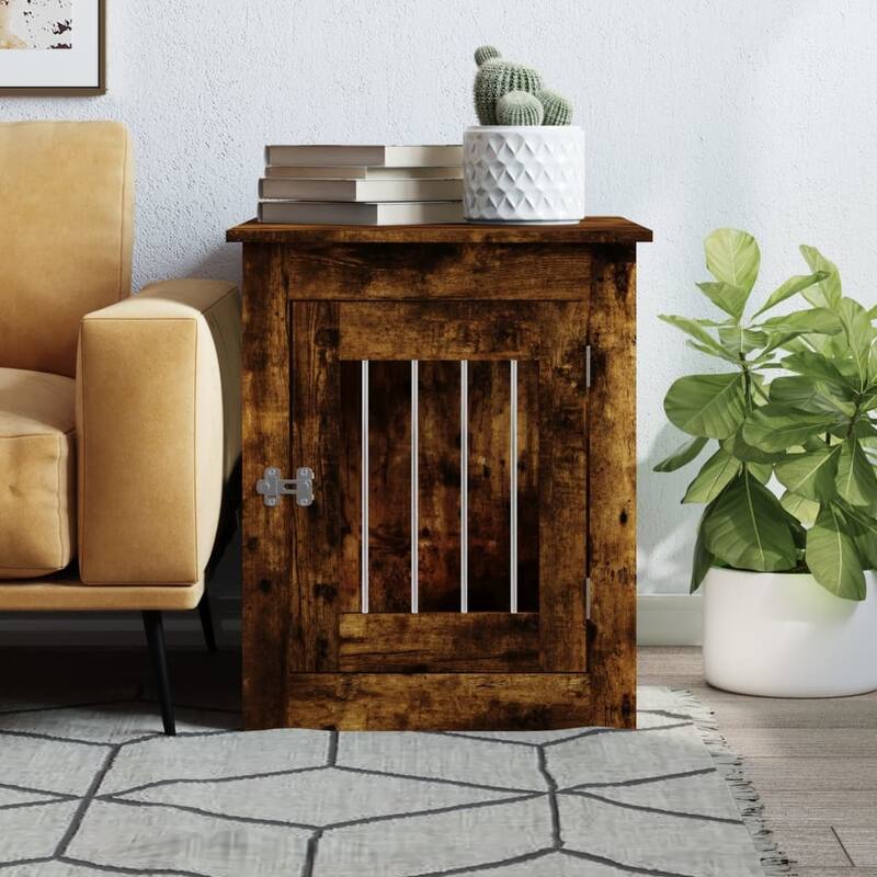 vidaXL Dog Crate with Door Doghouse Puppy Kennel Peg Cage Engineered Wood
