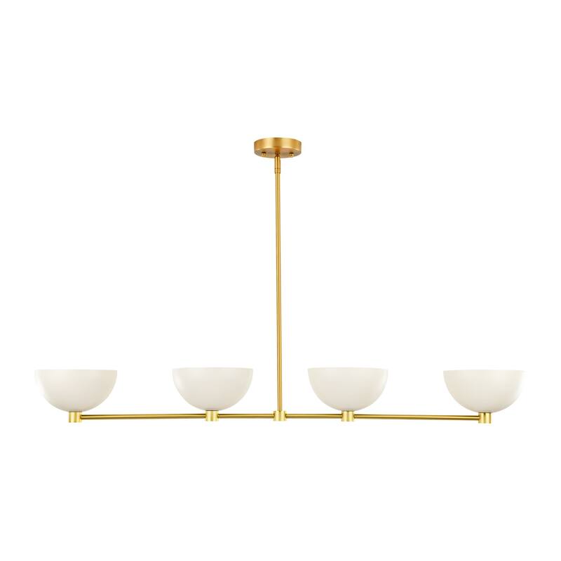 4-Light Modern Simple Bowl Design Linear Pendant Light for Kitchen Island