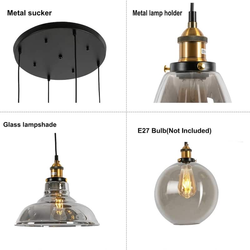 Modern Glass Pendant Light Lamp Chandelier Home Lighting Ceiling Light - 15" x 59"