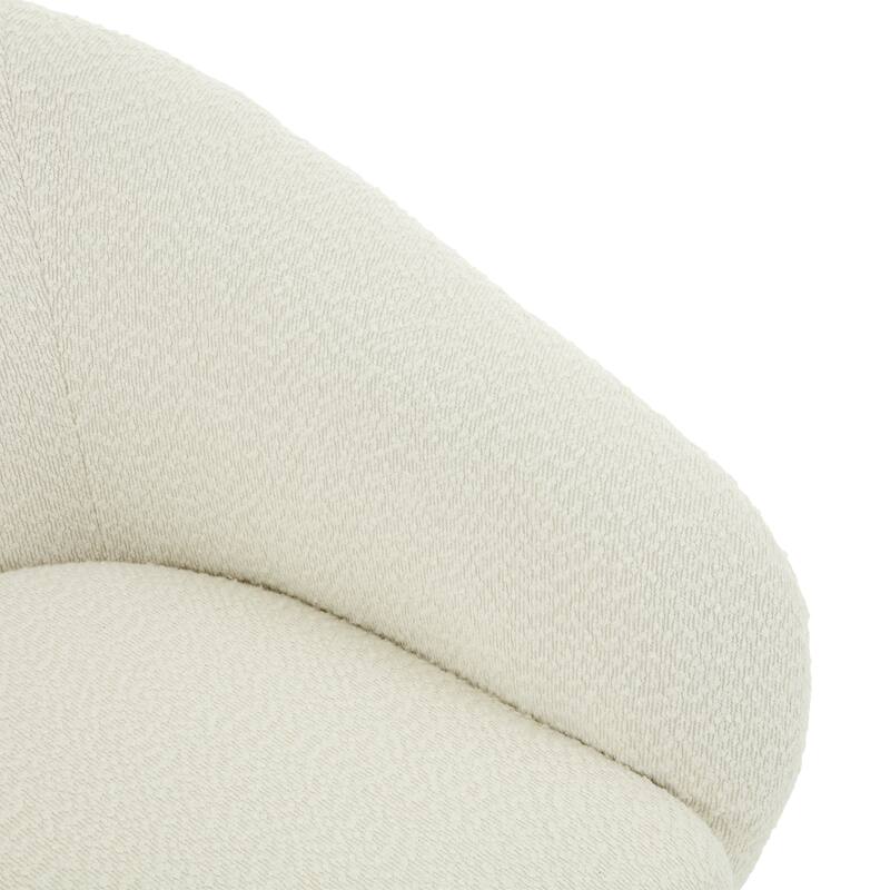 Modern Swivel Accent Chair, Narrow Corduroy Upholstered, Comfy Barrel Chair for Living Room, Bedroom & Office, Beige