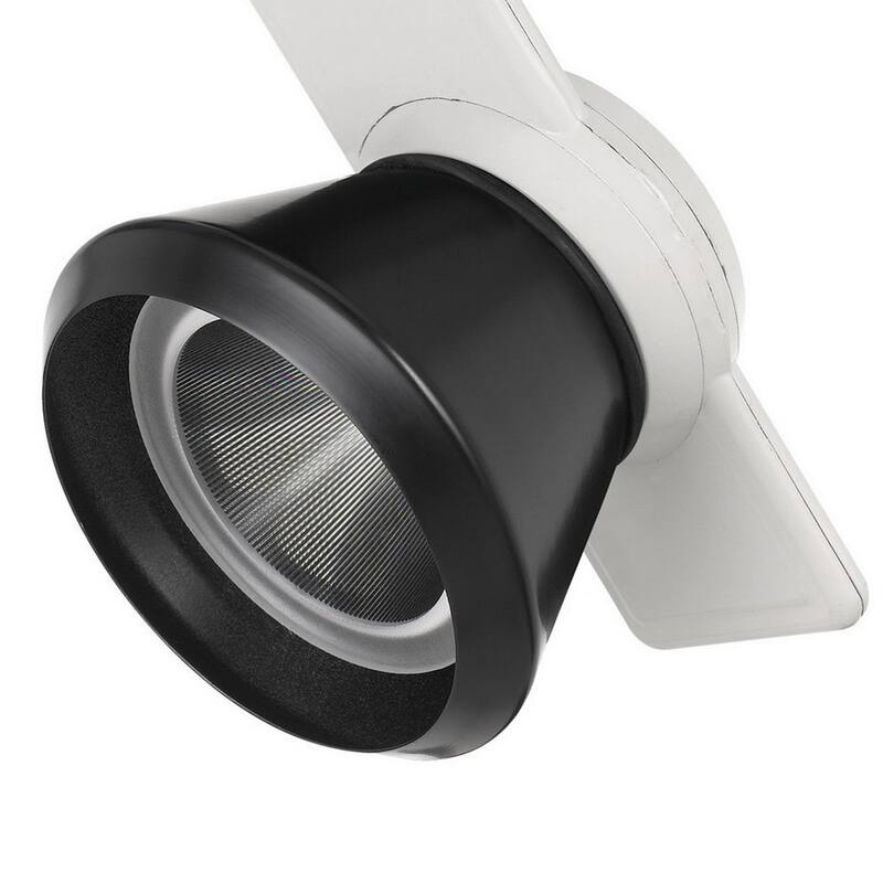 12W Integrated LED Metal Track Fixture with Cone Head, White and Black