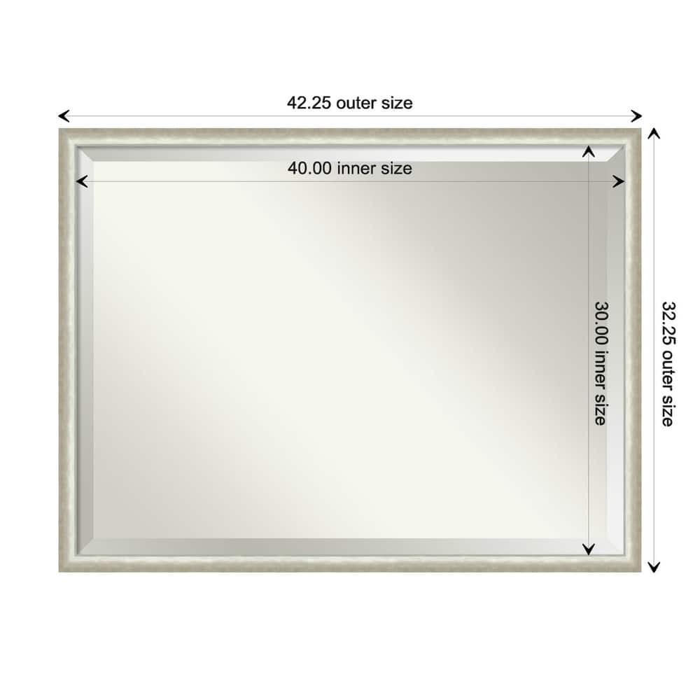 Two Tone Beveled Wood Framed Bathroom Vanity Wall Mirror