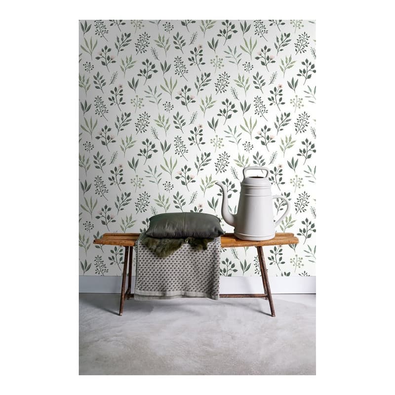ESTA Home Cynara White Scandinavian Floral Wallpaper - 20.9 x 396 x 0.025