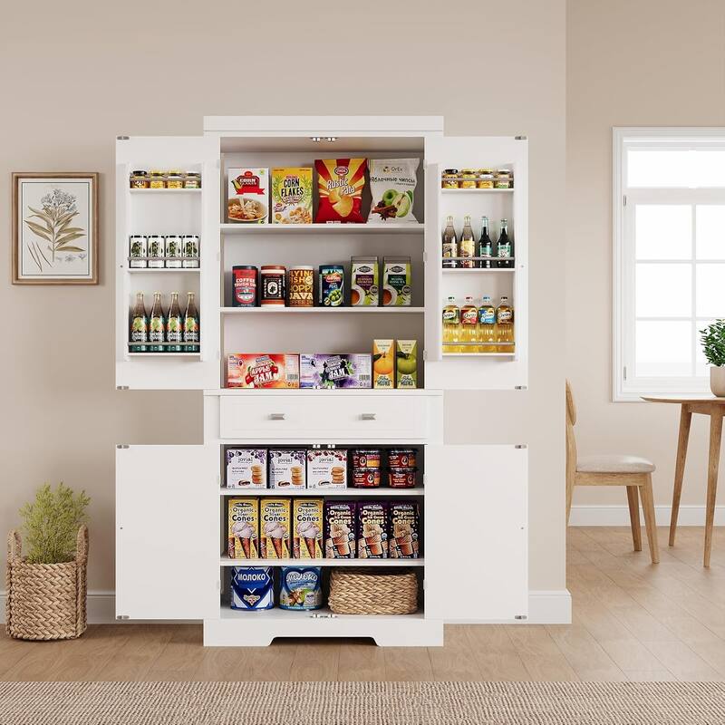72" Tall Pantry Storage Cabinet for Kitchen, Living Room, Dining Room