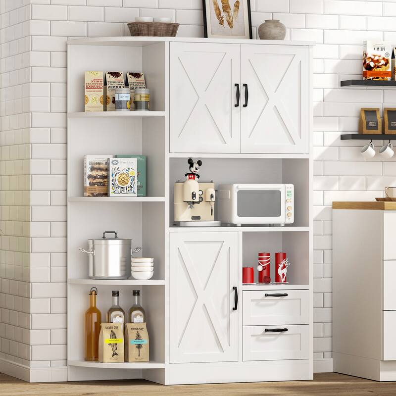Futzca Pantry Storage Cabinet with Adjustable Shelves