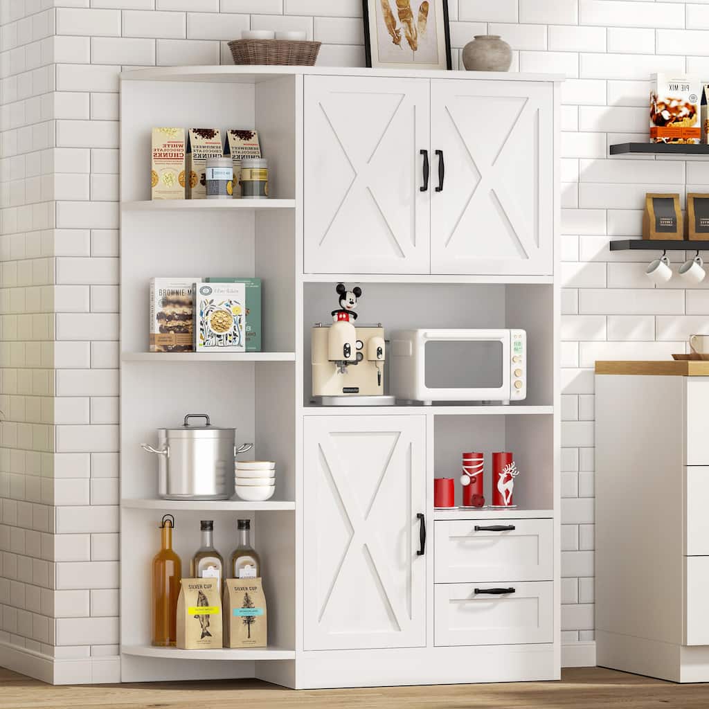 Futzca Pantry Storage Cabinet with Adjustable Shelves