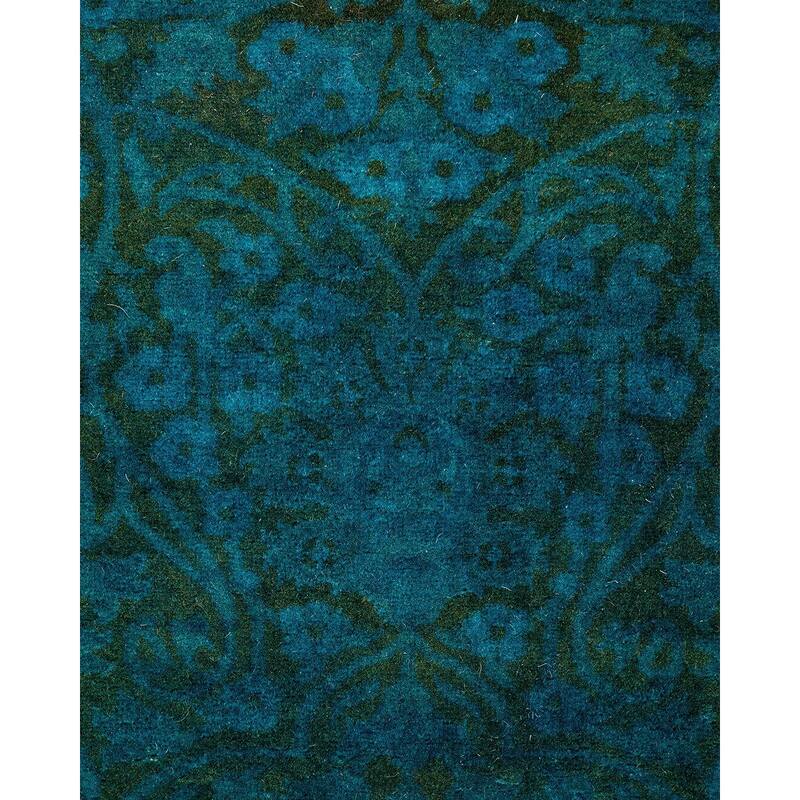 Fine Vibrance, One-of-a-Kind Hand-Knotted Runner Rug - Blue, 2' 8" x 4' 2" - 2' 8" x 4' 2"