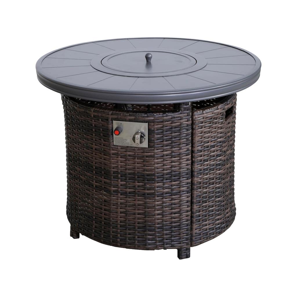 32" Round Fire Pit Table in Espresso