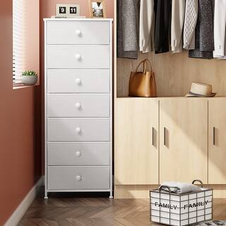 Slim Tall Vertical 7-Drawer Chest Dresser Closet Storage Organizer Unit for Bedroom