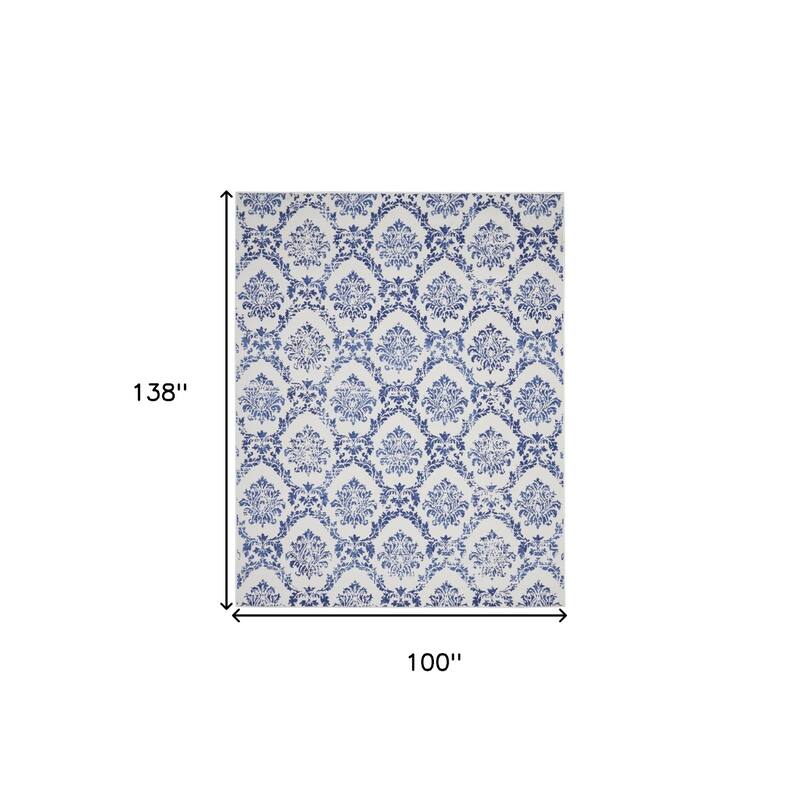 Hisa Power Loomed Distressed Non Skid Stain Resistant Area Rug By HomeRoots - 138' X '100' X '0.39