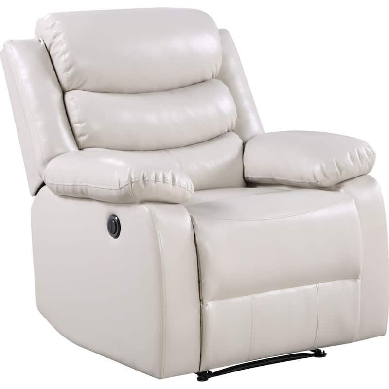 Power Recliner Chair with Split Back and Pillow Top, Cream