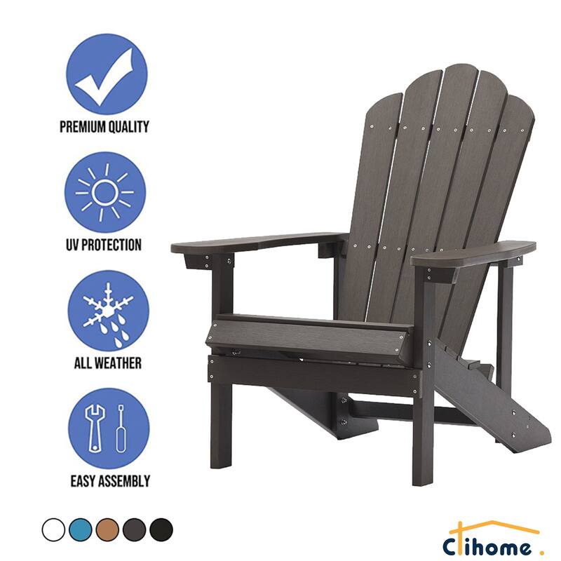 Clihome Outdoor Patio Slat HIPS Adirondack Chair