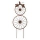 preview thumbnail 8 of 6, Glitzhome 33.75''H Fall Metal Bicycle Wheel Pumpkin Yard Stake or Hanging Decor (2 Functions)