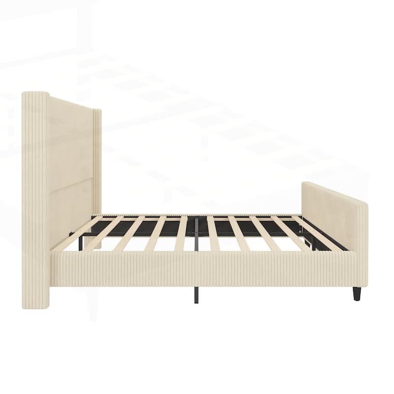 Sturdy and Comfortable Upholstered Bed Frame with Stylish Design for Relaxing Sleep