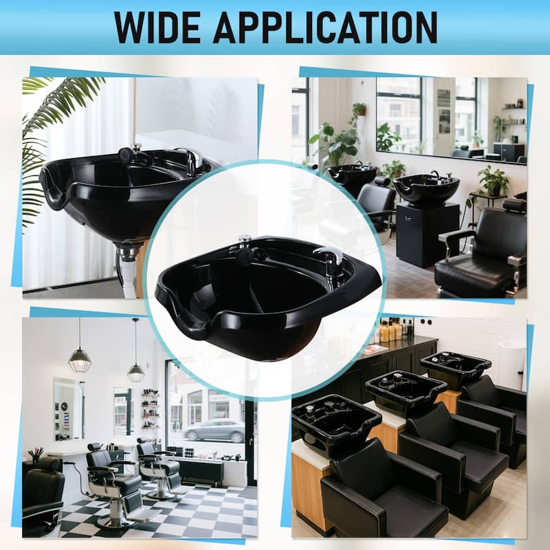 WOWOW Professional Shampoo Bowl for Salon - Matte Black