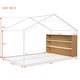 preview thumbnail 9 of 24, Full Size Metal Wood House Bed with Shelves & Lights