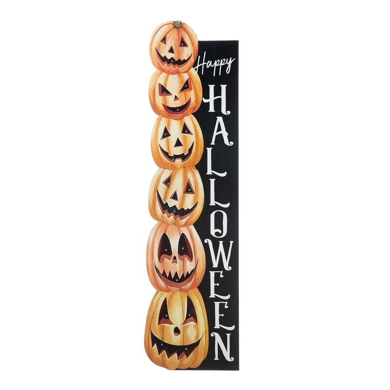 Glitzhome 42"H Halloween Lighted Jack-O-Lantern Pumpkin Porch Decor with Timer