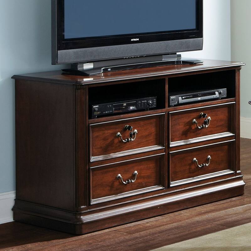 Brayton Manor Cognac Jr Executive Media Lateral File - Cognac Finish