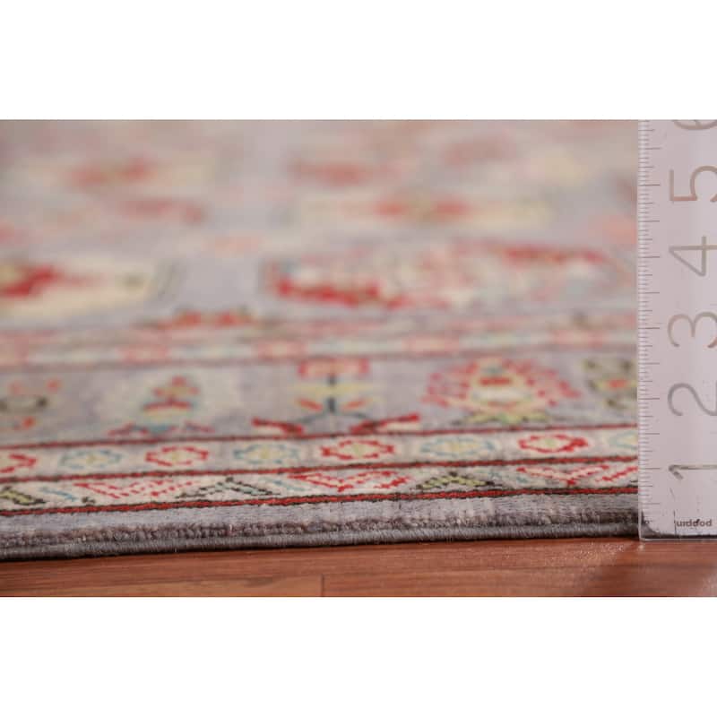 Hand Knotted Oriental 100% Wool Carpet Traditional All-Over Greys & Charcoal Kazak Area Rug - 10' 5'' X 8' 3''