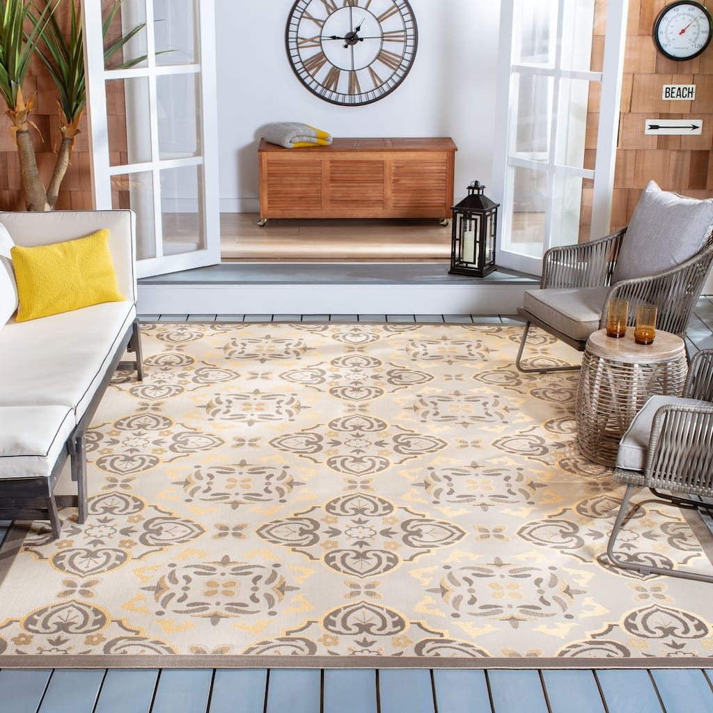 SAFAVIEH Courtyard Ragnhild Indoor/ Outdoor Waterproof Patio Backyard Rug