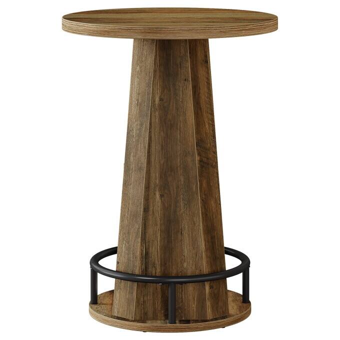 Round Counter Height Bar Table, Wooden High Top Pub Table