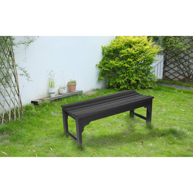Backless Hdpe Adirondack Bench With Wood Texture (Excluding the table)