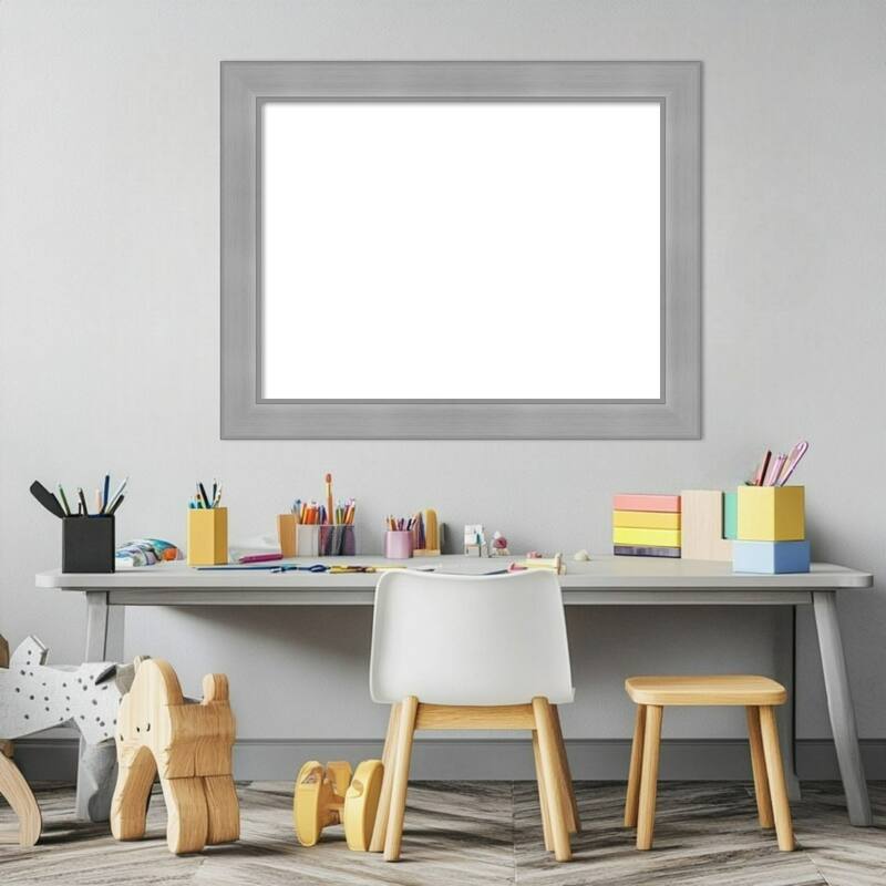 Amanti Art Vista Brushed Nickel Framed Dry Erase Magnetic Board