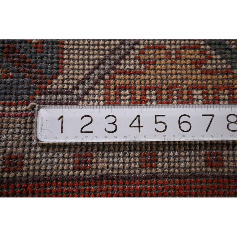 Heriz Serapi Indian Area Rug Handmade Geometric Wool Carpet - 8'10" x 11'9"