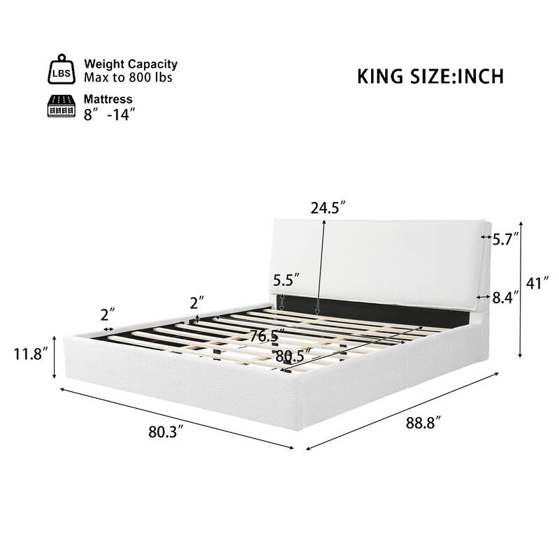 Christopher Knight Home - Ergonomic Boucle Upholstered Platform Bed Frame