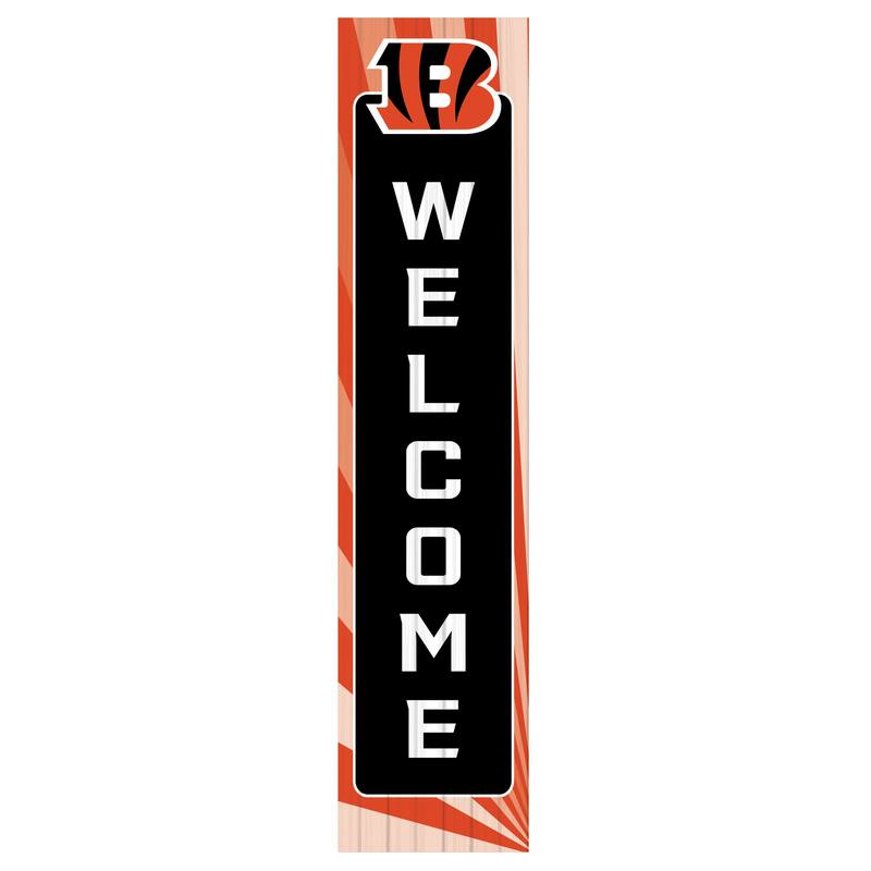 47" Porch Leaner Welcome Wall Sign, Cincinnati Bengals - Black