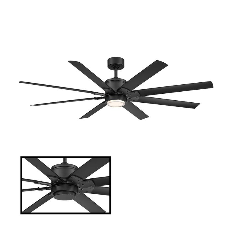 Renegade Indoor and Outdoor 8-Blade Smart Ceiling Fan 52in with 3000K LED Light Kit and Remote Control with Wall Cradle - 52