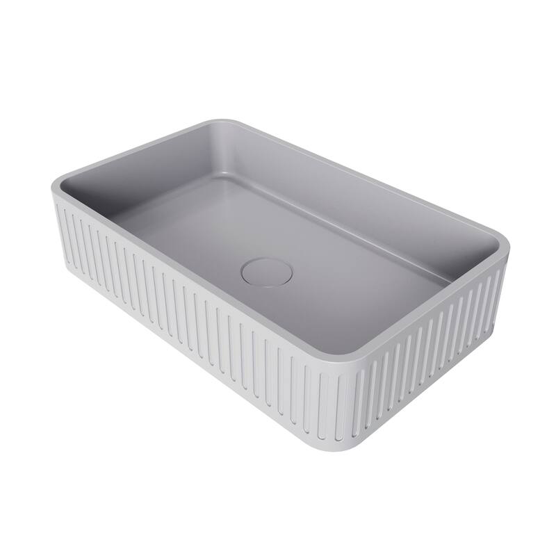 Topcraft 20.5'' Concrete Rectangular Bathroom Vessel Sinks