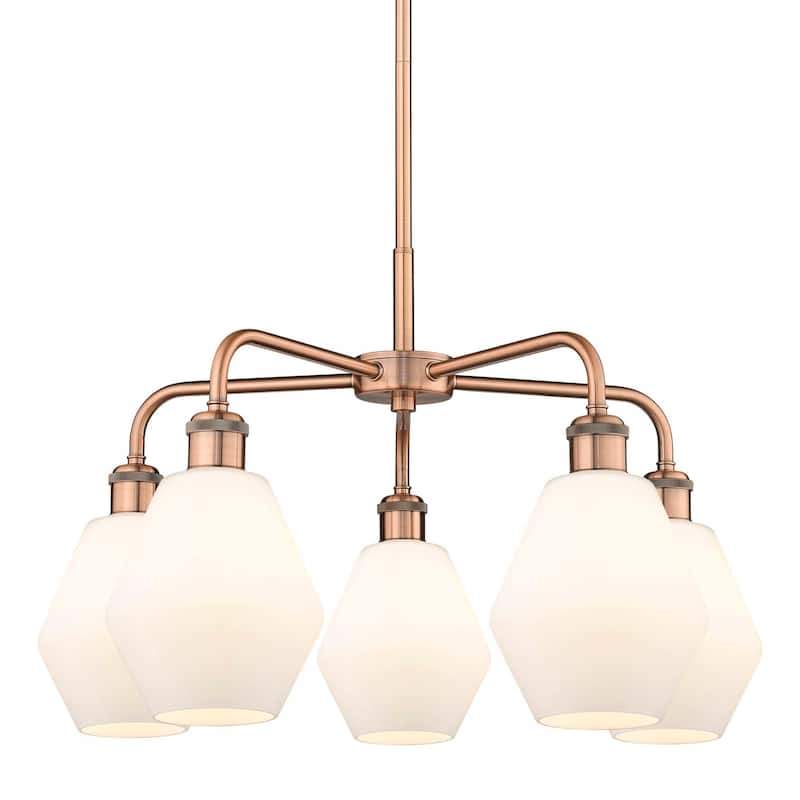 Innovations Lighting 516-5CR-16-24 Cindyrella Chandelier Cindyrella 5 - Antique Copper / Cased Matte White
