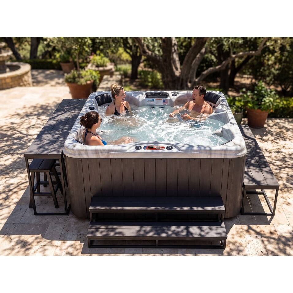 Silver Vista Hot Tub Surround in Dark Brown (6-Piece)