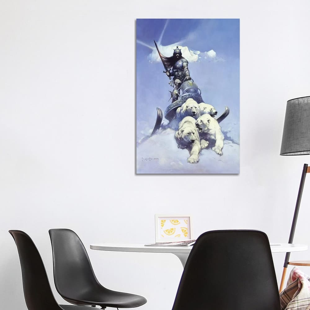 iCanvas "Silver Warrior" by Frank Frazetta Canvas Print