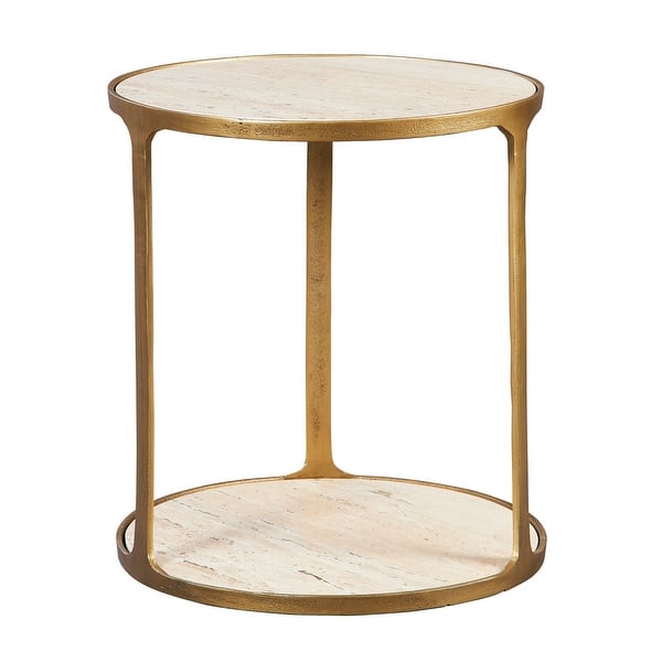 slide 2 of 3, Uttermost Clench Brass Side Table - 21"W x 23"H x 21"D